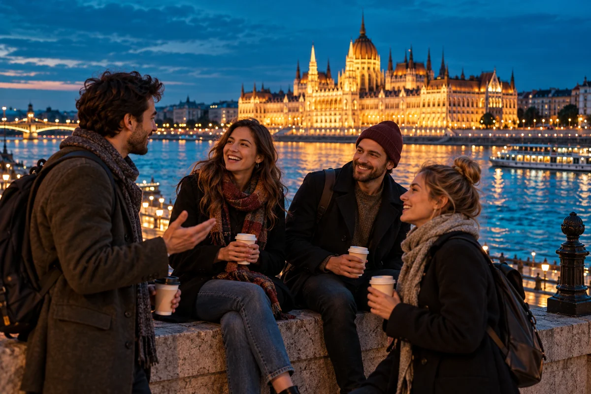 Amici sul Danubio con il Parlamento sullo sfondo